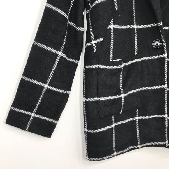 HAVE LA Black White Windowpane Plaid Soft Structure Blazer Jacket - Picture 6 of 16